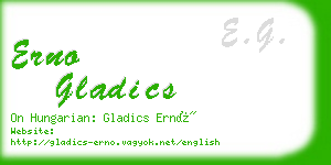 erno gladics business card